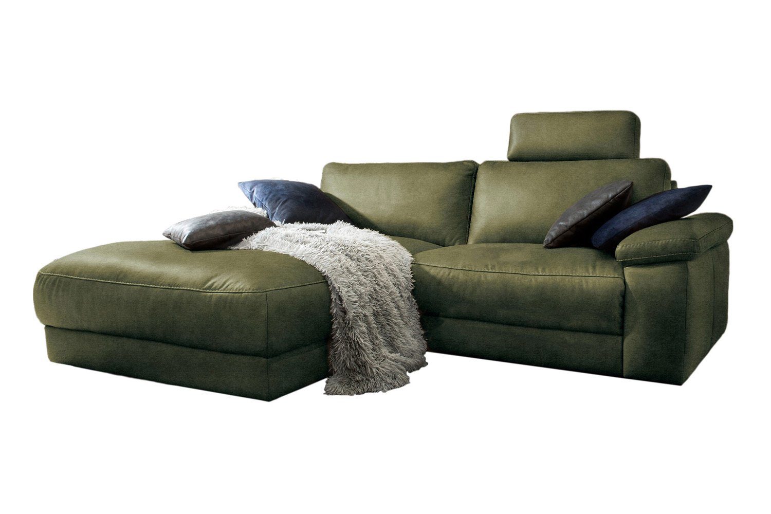 KAWOLA Ecksofa LOLA, Sofa Stoff od. Leder, Recamiere rechts od. links, versch. Farben