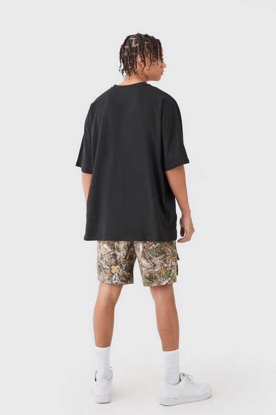 Camouflage Cargo-Shorts mit abnehmbaren Taschen