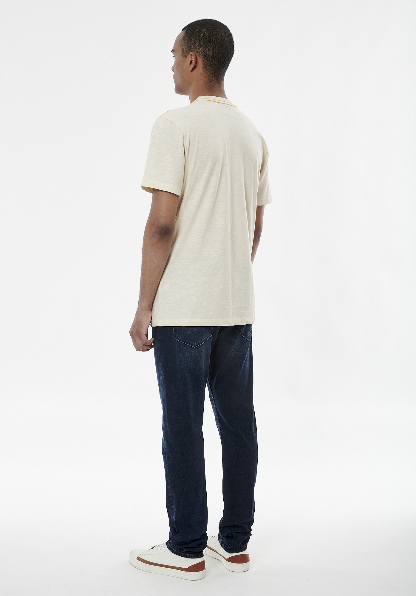BIKE   T-shirt beige homme 100% coton