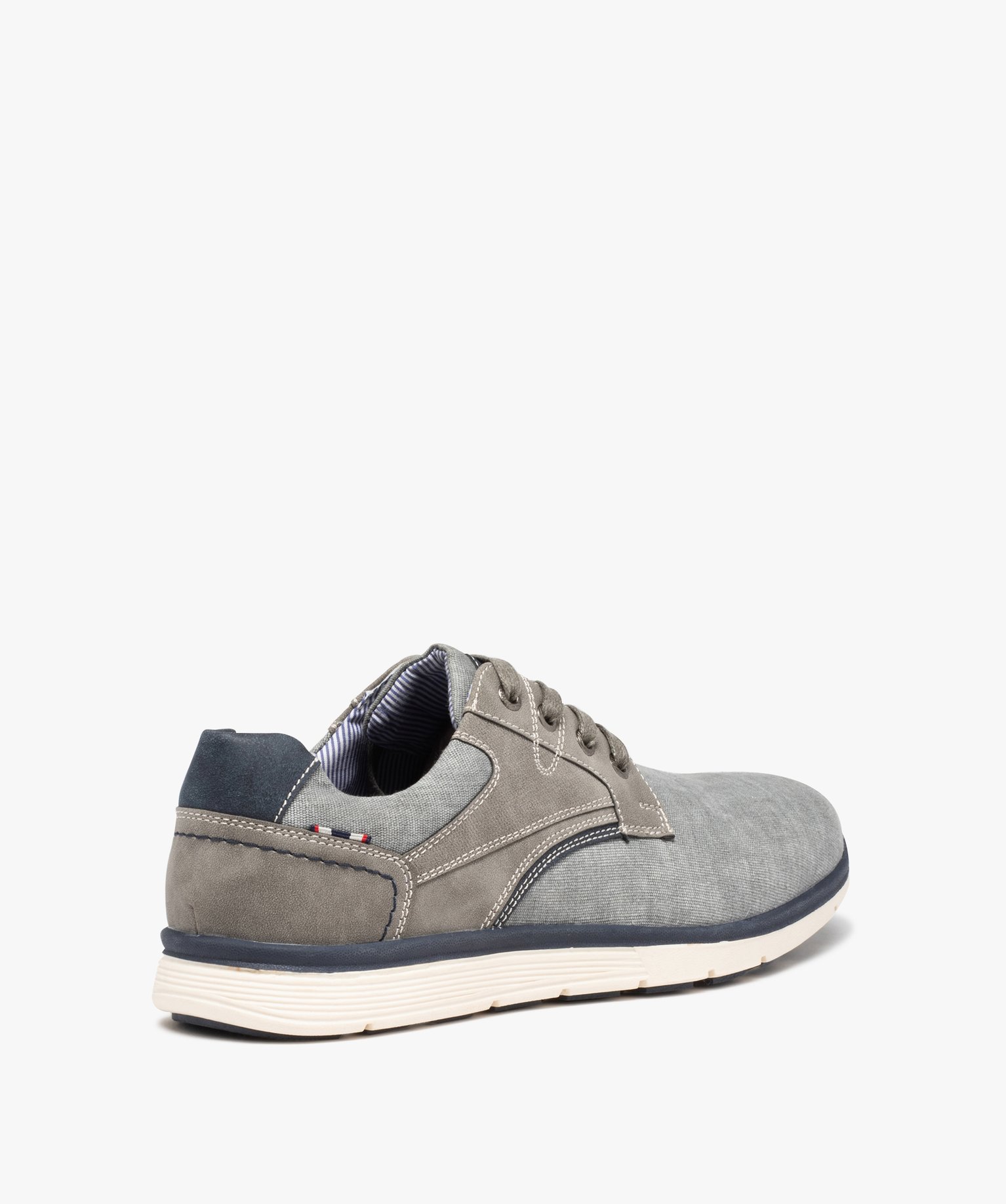 Derbies homme dessus toile style sportswear gris | GEMO