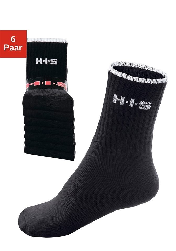 H.I.S Sportsocken (Set, 6-Paar) mit Frottee & verstärkten Belastungszonen