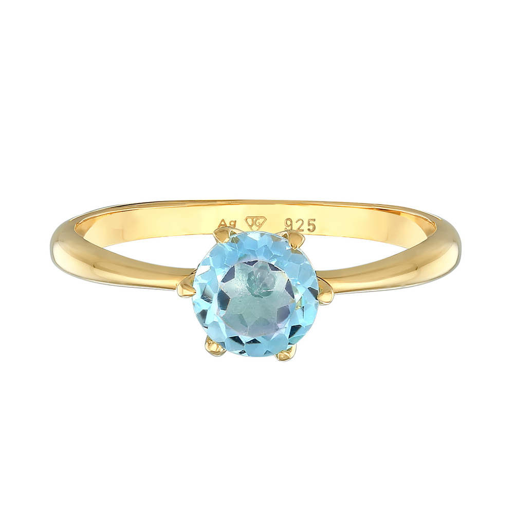Elli PREMIUM Elli PREMIUM Bague Femmes Solitaire Basic avec topaze en argent sterling 925 plaq Bague