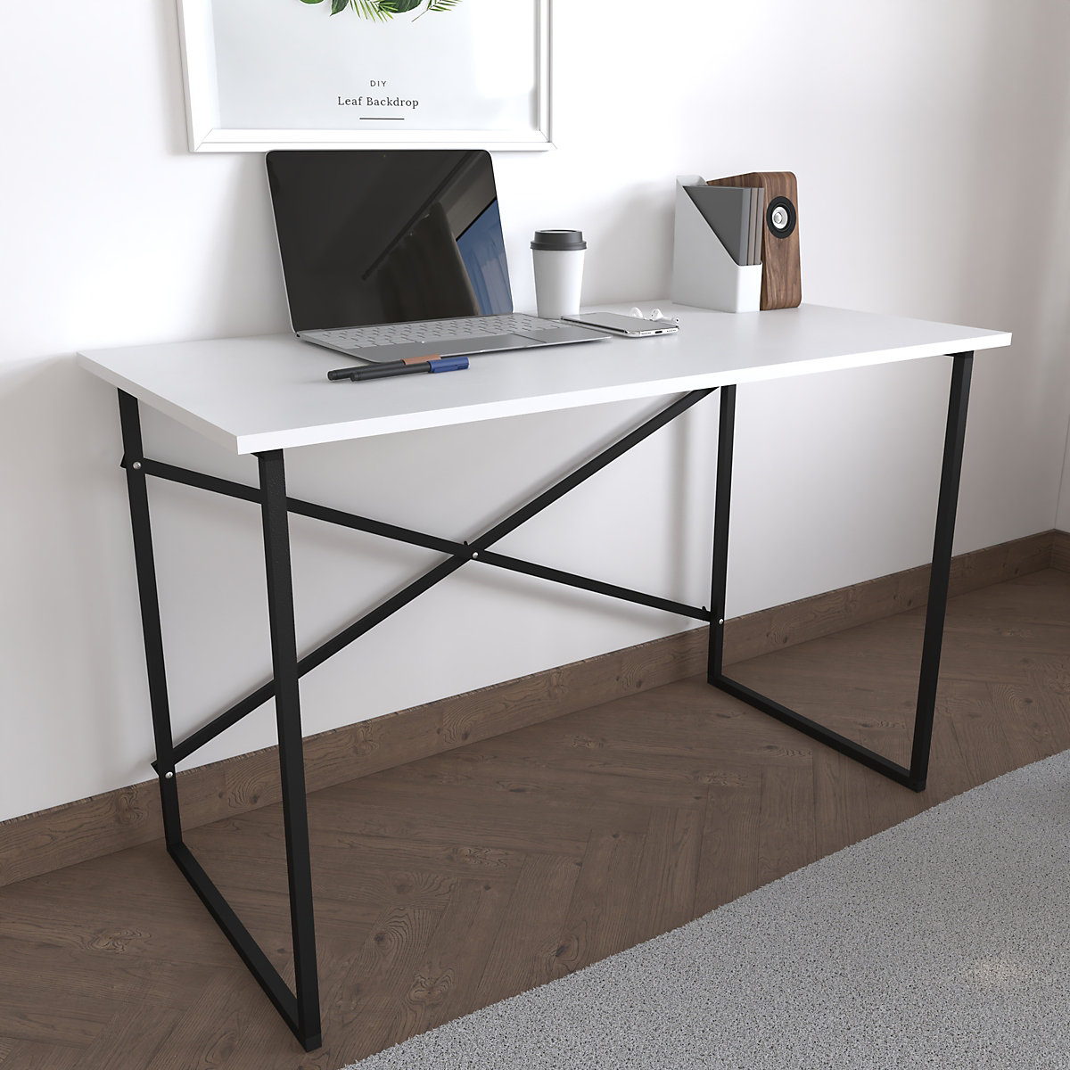 Holz Metall Schreibtisch Computertisch Arbeitstisch Bürotisch Büro Industrie Styl Insasi