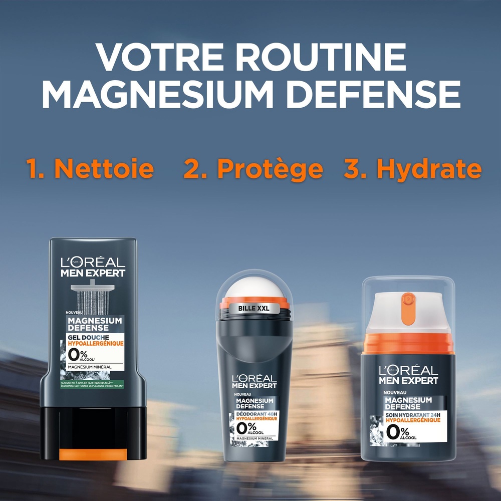 L'Oréal Paris Men Expert Magnesium Defense Déodorant Bille 48h Hypoallergénique 0% Men Expert Magnesium Defense Déodorant Bille 48h Hypoallergénique