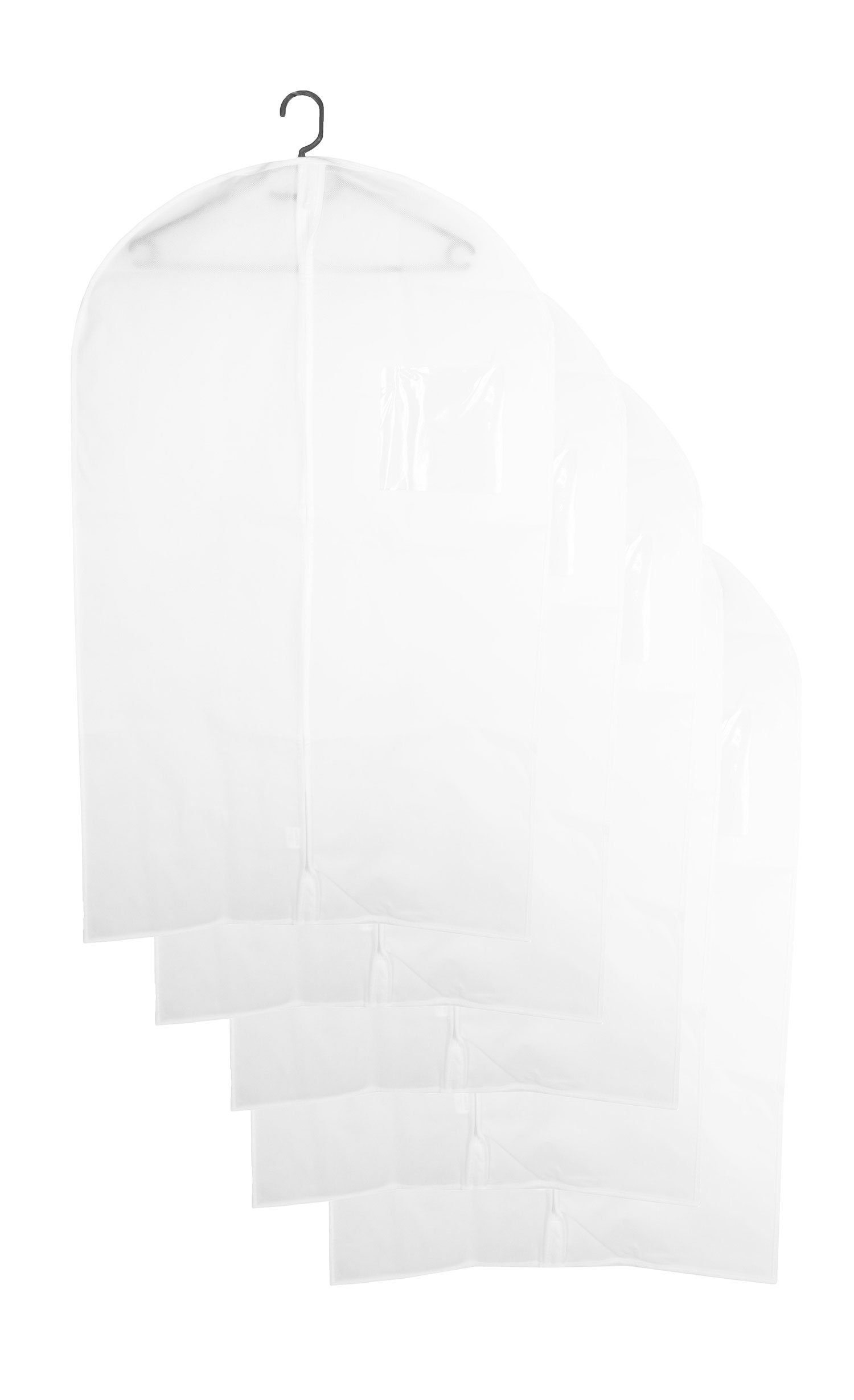 ZOLLNER Kleidersack (Spar-Set, 5 St) atmungsaktiv, Vliessstoff mit PVC, mit Sichtfenster