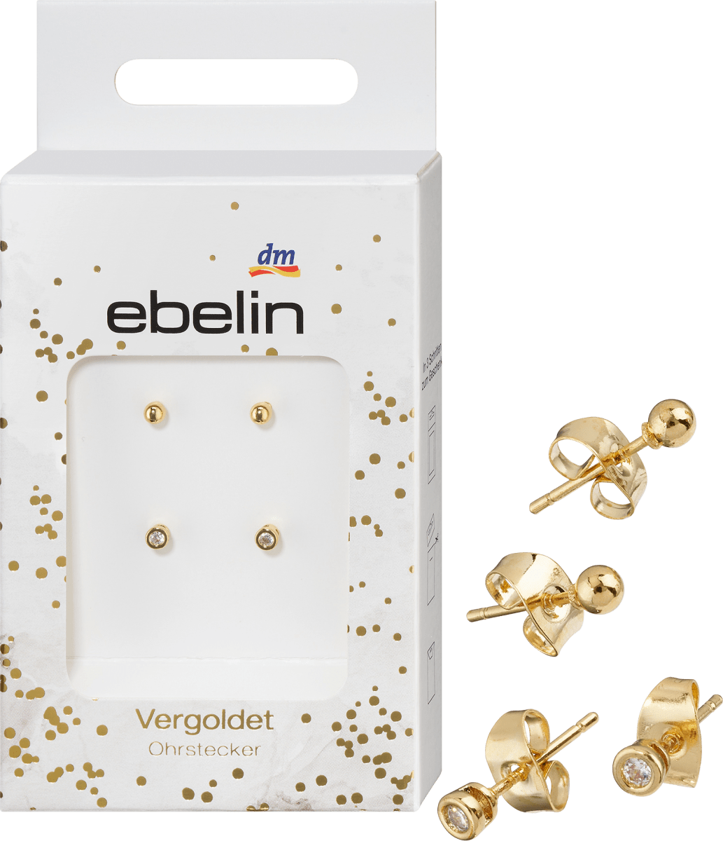 Ohrstecker vergoldeter Modeschmuck, 4 St