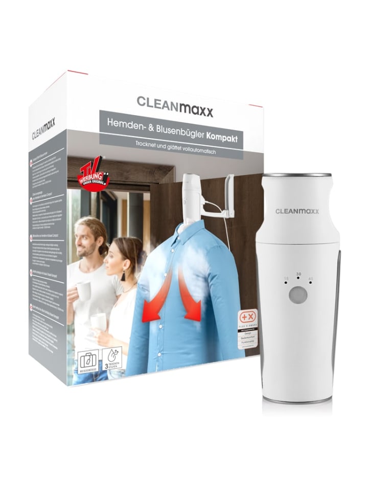 CLEANmaxx Hemden- & Blusenbügler Kompakt 3 Stufen Trocknungszeit weiß/silber günstig kaufen onesize