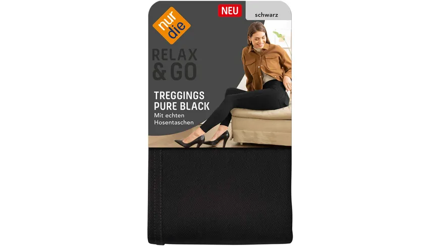 NUR DIE Damen Treggings Relax & Go pure black