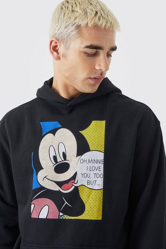 Oversize Hoodie mit lizenziertem Mickey Mouse Love Print