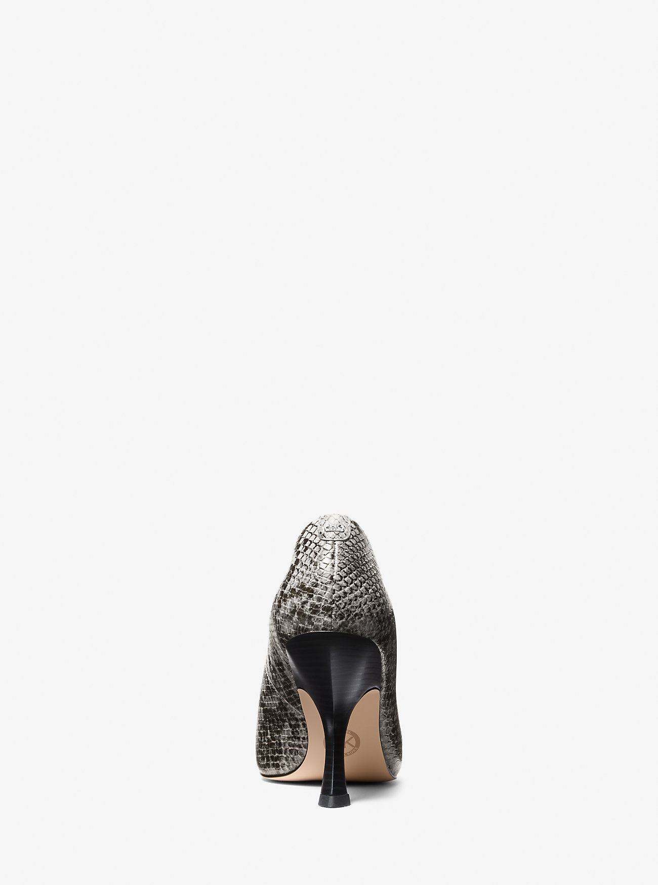 Luna Snake Embossed Leather Pump - QUARRY GREY