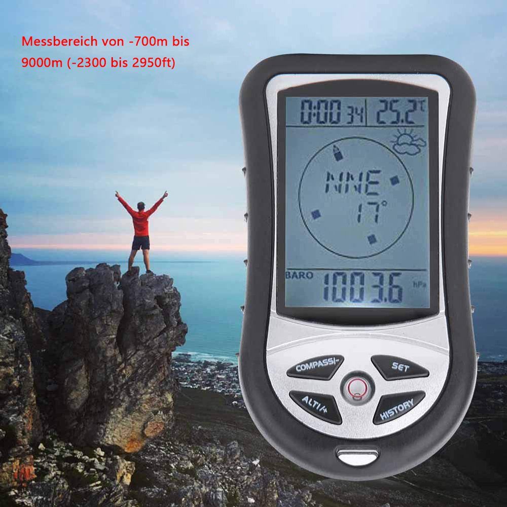 GelldG Kompass Handheld Höhenmesser Thermometer Elektronische Kompass