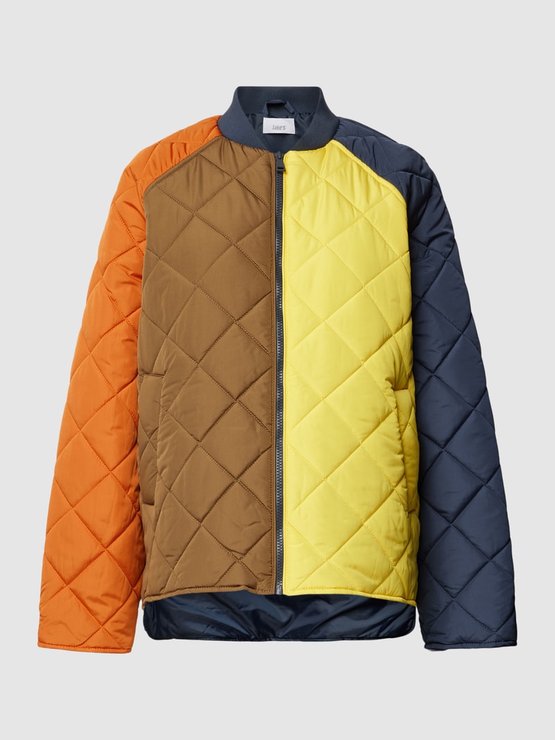 Steppjacke mit Stehkragen in dunkelblau