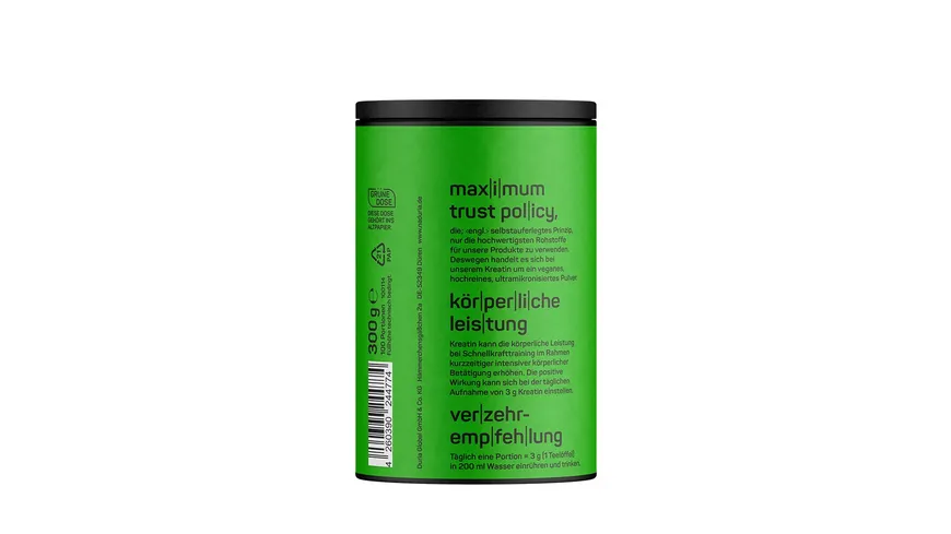 NADURIA Creatine Premium Monohydrate vegan neutral 300 g