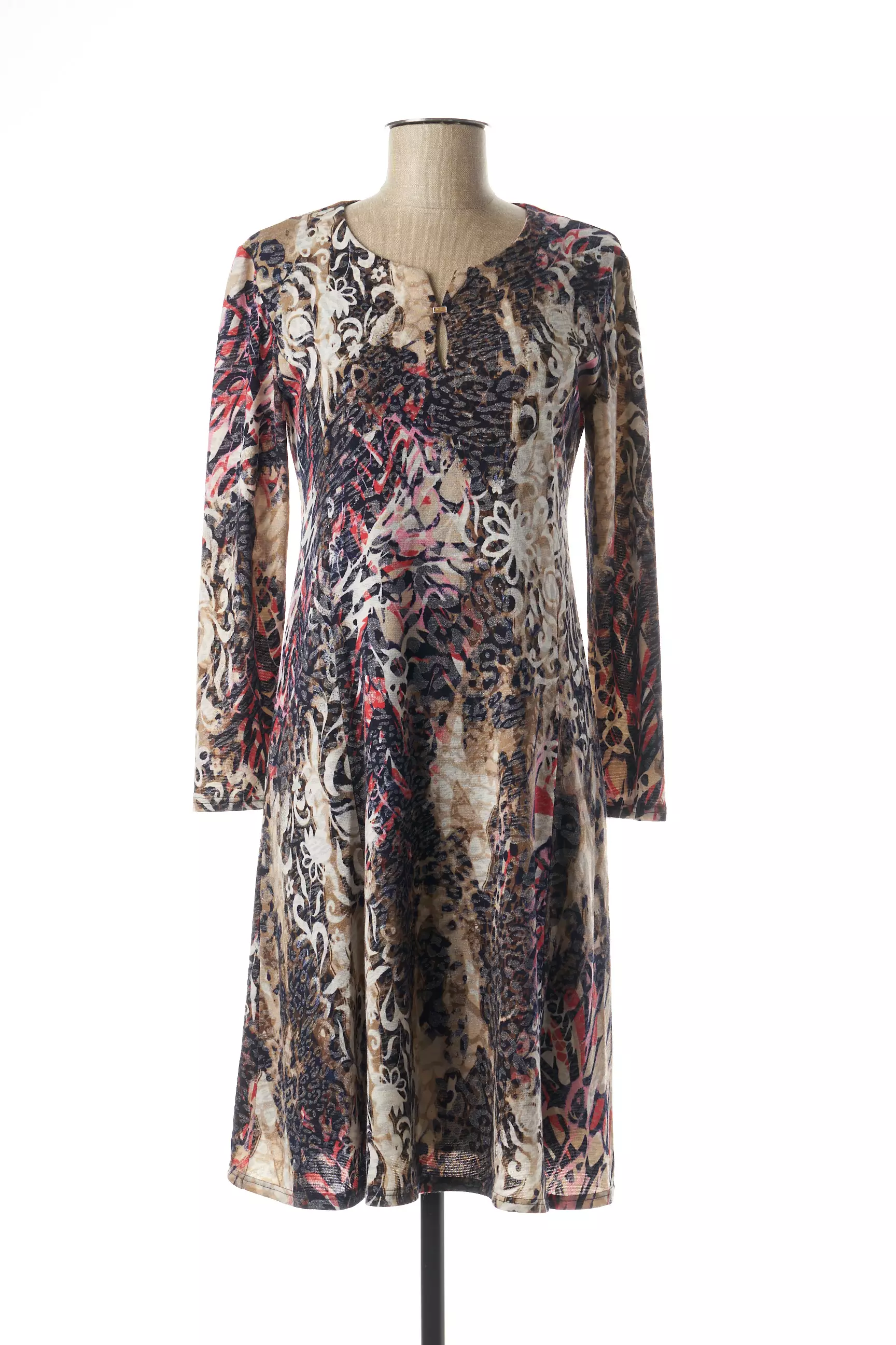 Gevana Robes Mi Longues Femme couleur beige