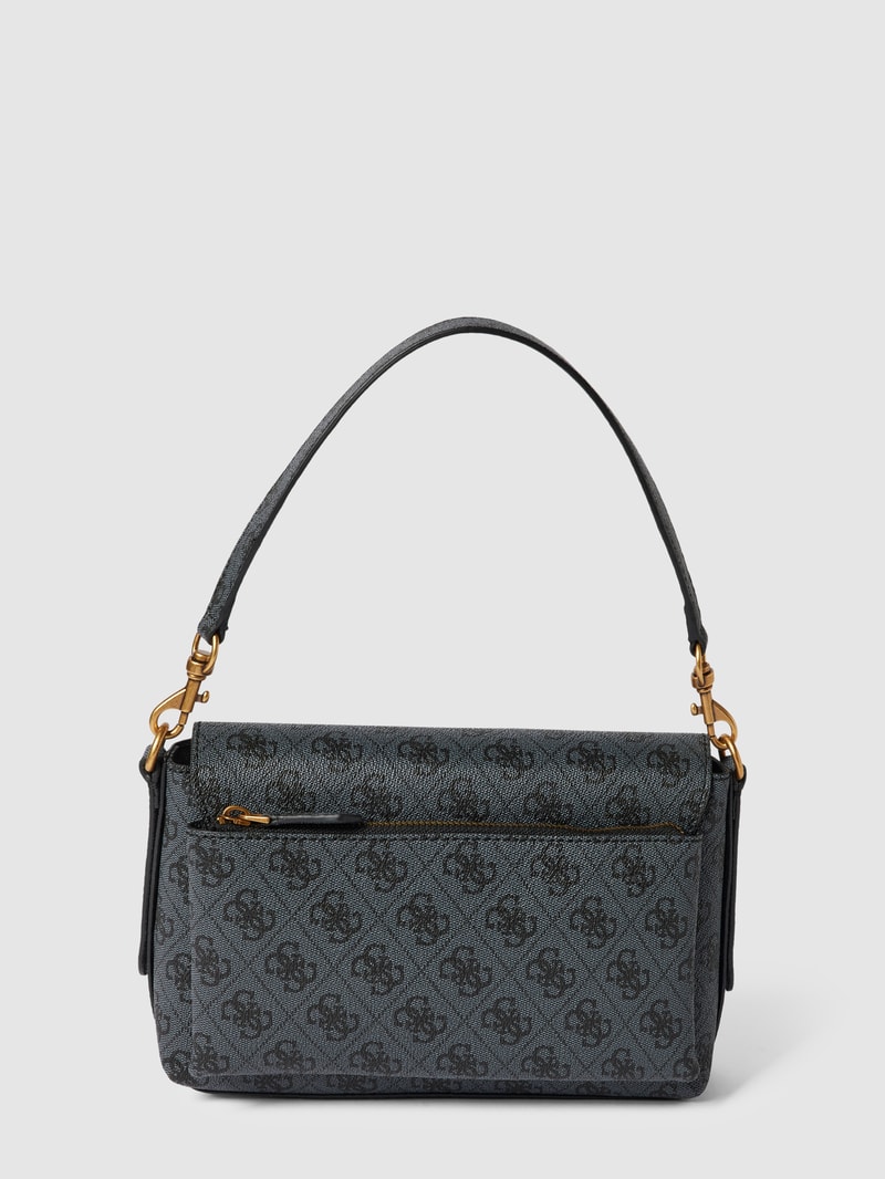 Schultertasche mit Allover-Logo Modell 'BRENTON' in schwarz