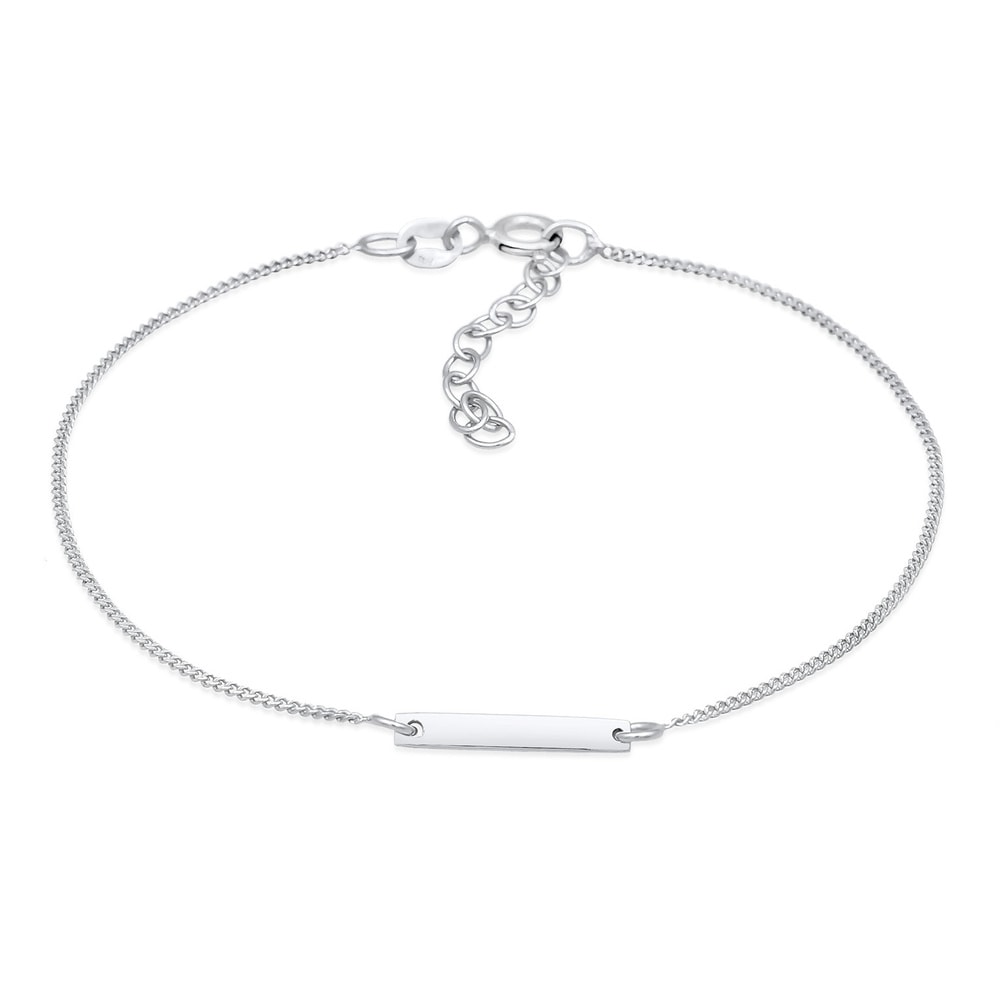 Elli Elli Bracelet Femmes Plaque Simple Personnalisation Gravable en Argent Sterling 9 Bracelet