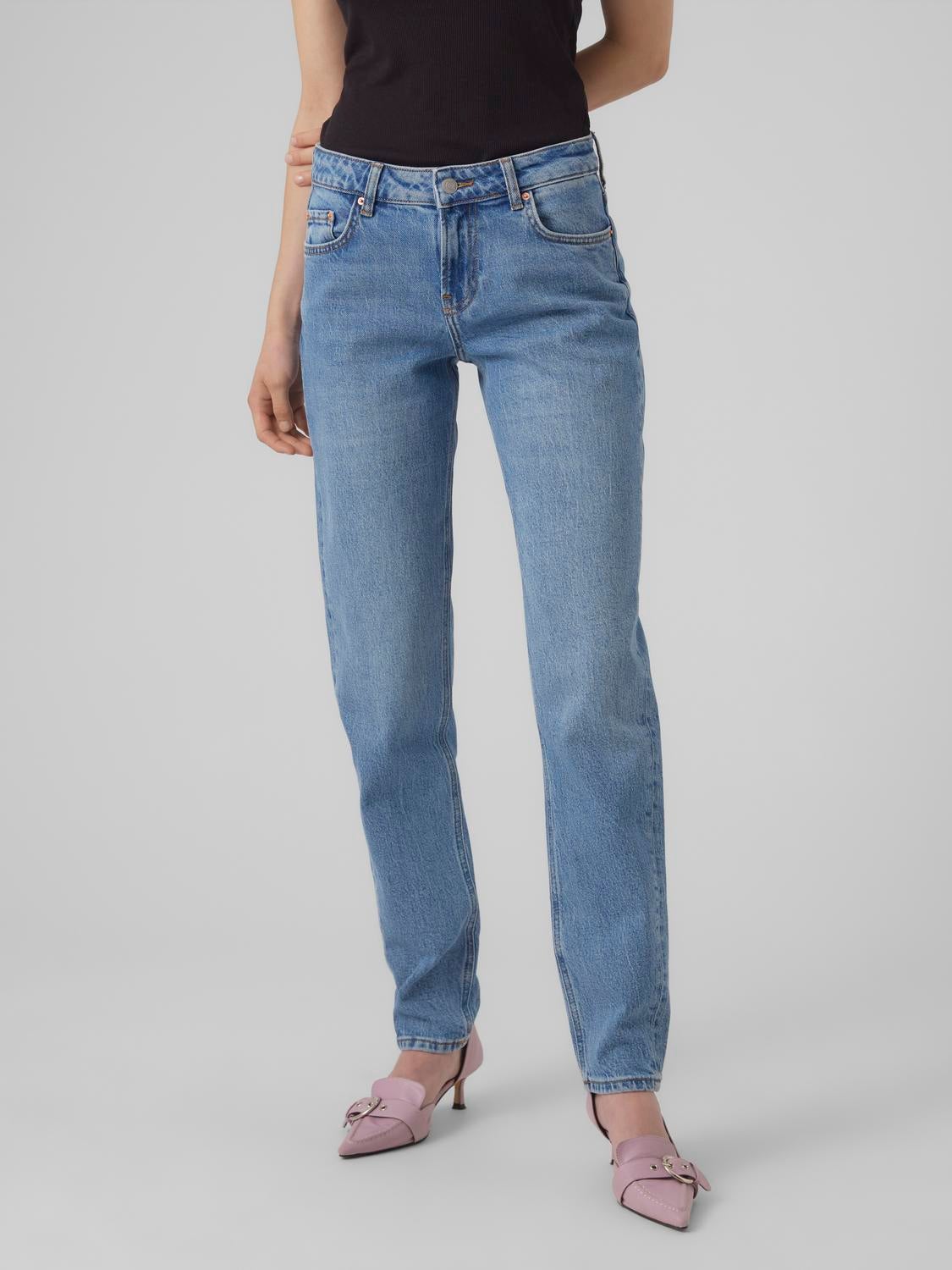 VMMARRY Niedrige Taille Hohe Taille Jeans
