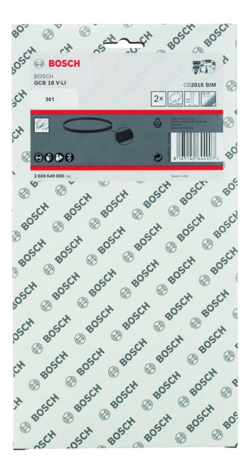 Bosch modri dodatki 2608649000 CB 2818 BIM listi za tračno žago 18TPI za Bosch GCB18V-Li 2 kosa