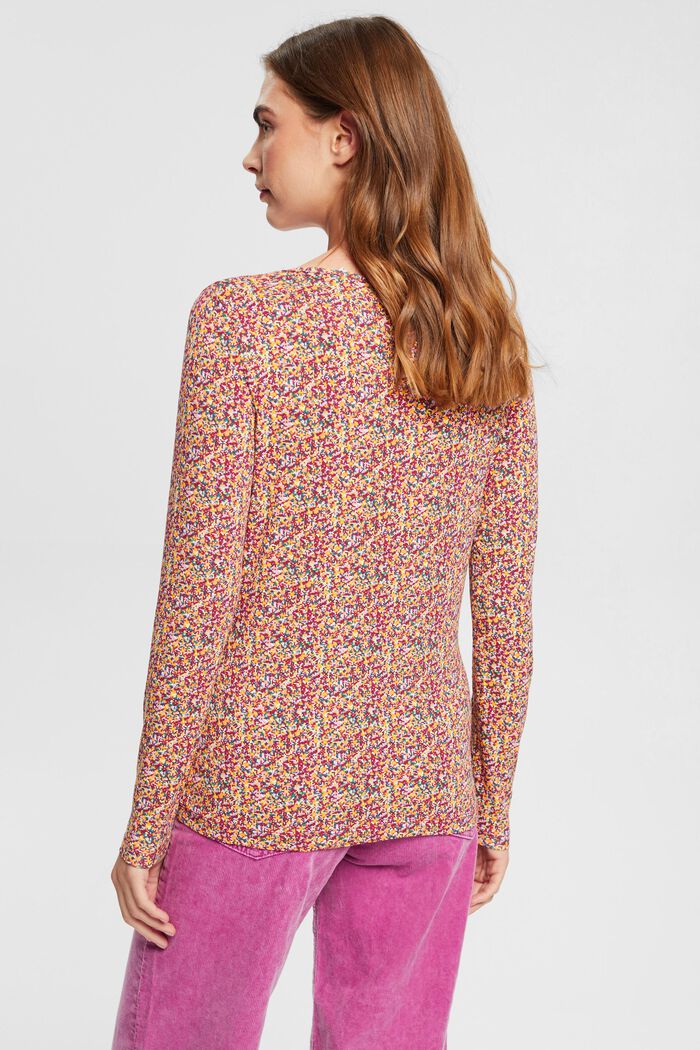 Gemustertes Longsleeve mit gekräuselter Front