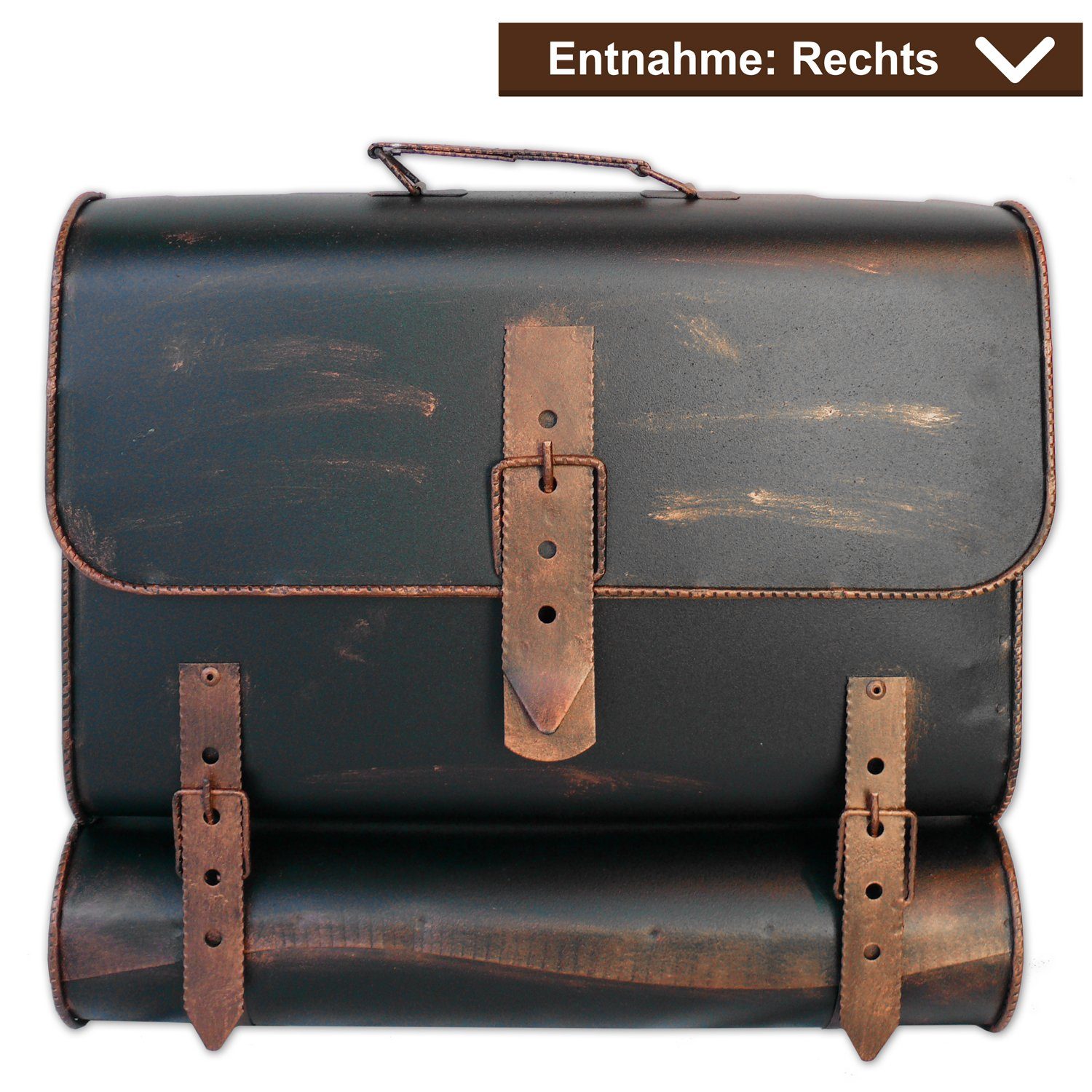 Briefkasten-Versandshop Wandbriefkasten Briefkasten Unikat Antik-Look Schulranzen - Design Schultasche mit Zei