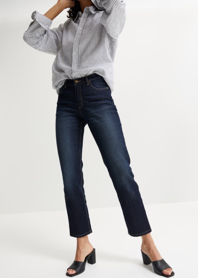 Straight Komfort-Stretch-Jeans, verkürzt