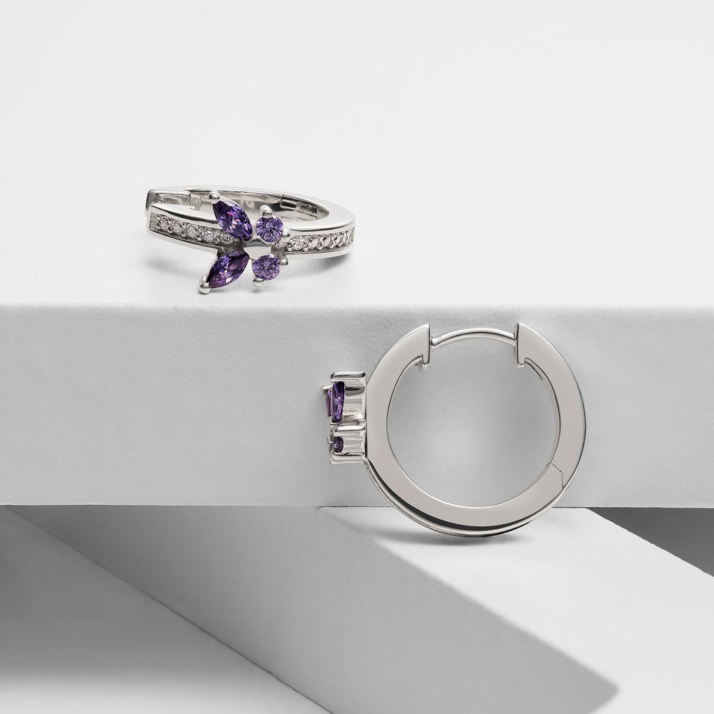 Jette Créoles 925 Argent Boucles d'oreilles