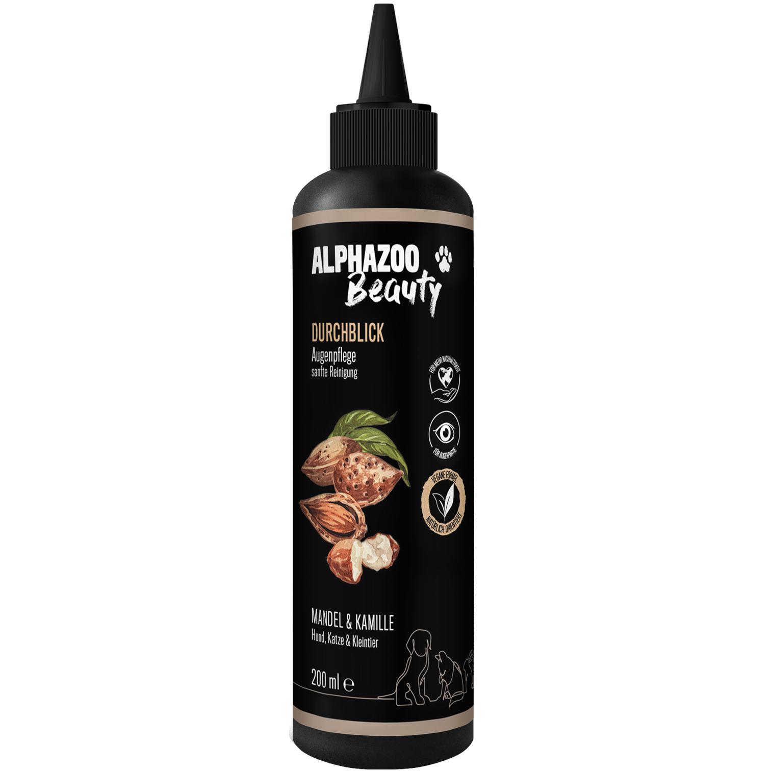 ALPHAZOO Augen- & Ohrenpflege ALPHAZOO Sanfte Augenpflege 200ml - Durchblick für Hunde, Katzen, Haus- und Hoftiere