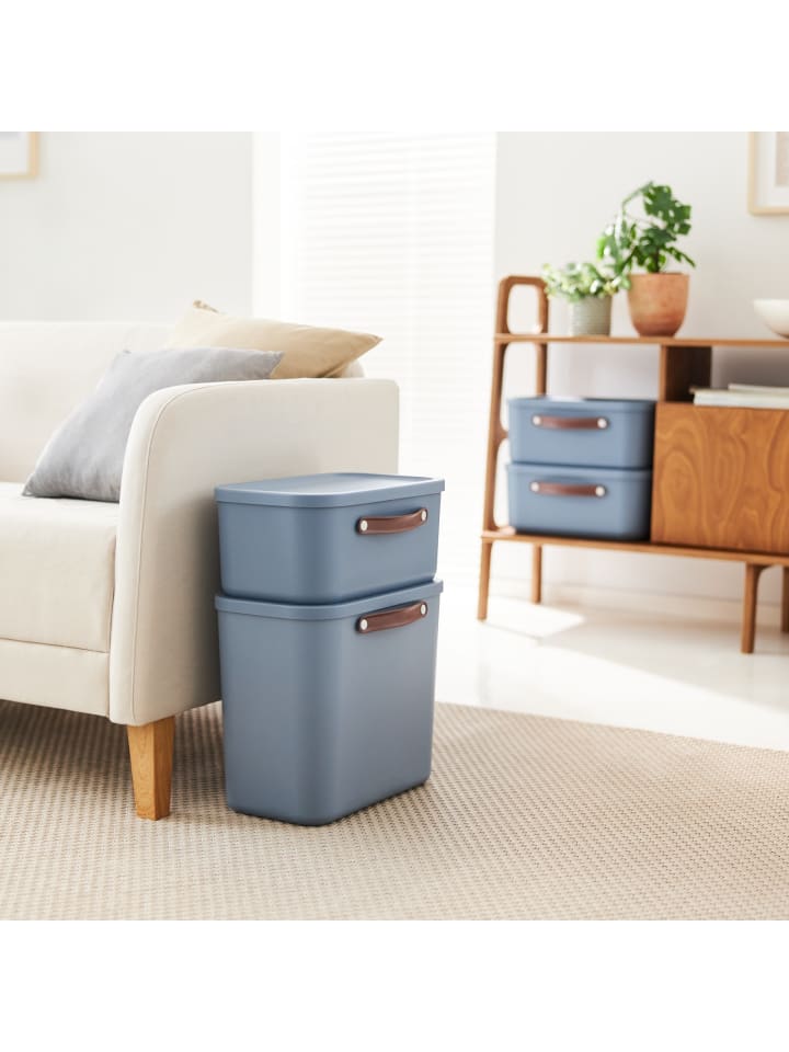 Rotho Aufbewahrungsbox mit Deckel 25 l MALOJA in Misty blau günstig kaufen onesize