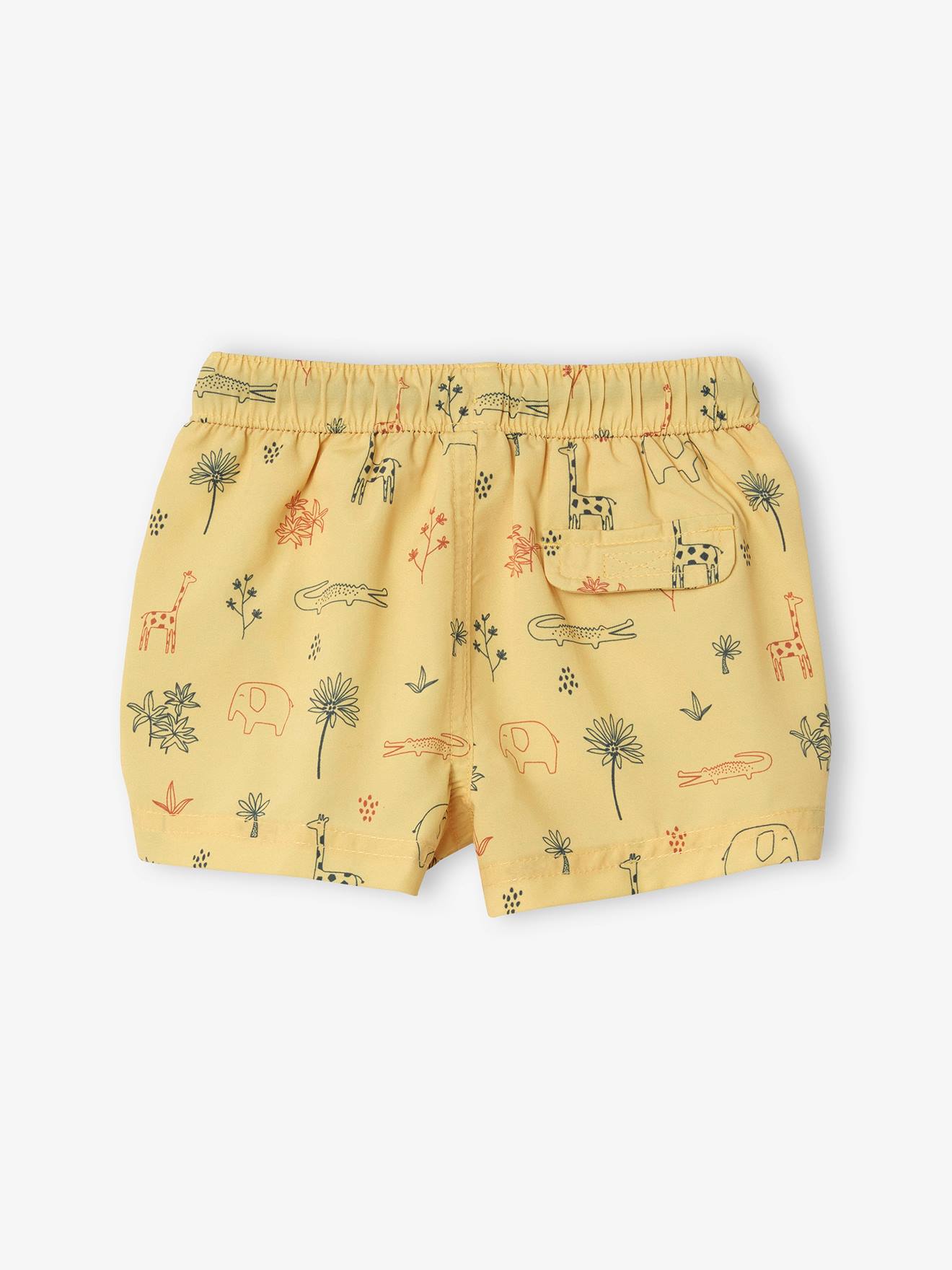 Caleçon de bain bébé garçon jungle jaune imprimé