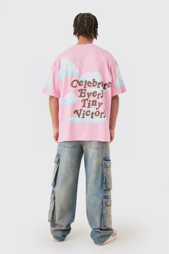 Oversize T-Shirt mit Skelett-Print