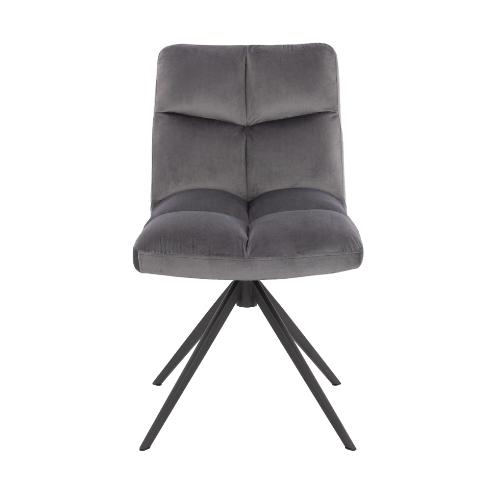 Home Deluxe Esszimmerstuhl drehbar 2er Set NODA – Samt Hellgrau