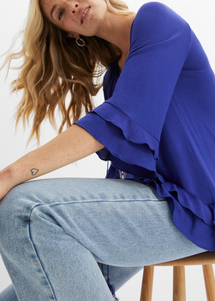 Shirt-Tunika mit Blumendruck