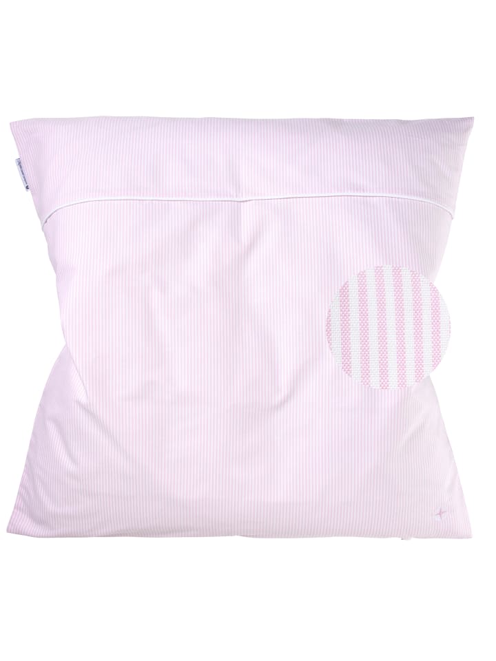 nordic coast company  Hochwertige Babybettwäsche in Rosa-Weiß 80x80 cm günstig kaufen 80x80 cm