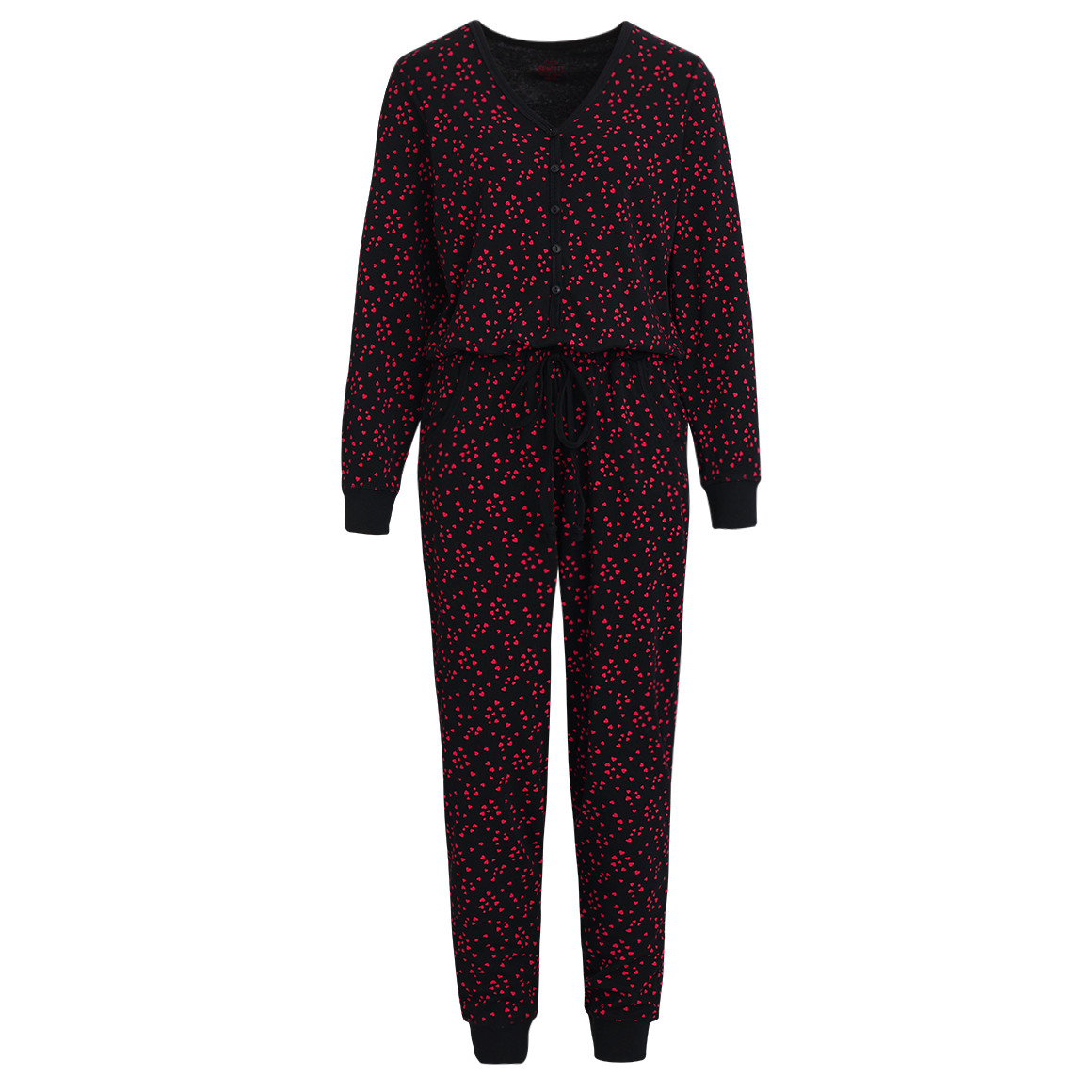 Damen Onesie mit Herz-Allover