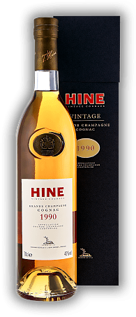 Hine Vintage Grande Champagne 1990 Hine Vintage Grande Champagne 1990 Cognac Hine 1990 Vintage Grande Champagne, vollmundig, warm und kraftvoll. Jahrgang 1990 - 0,7	 Liter - Vol 40%