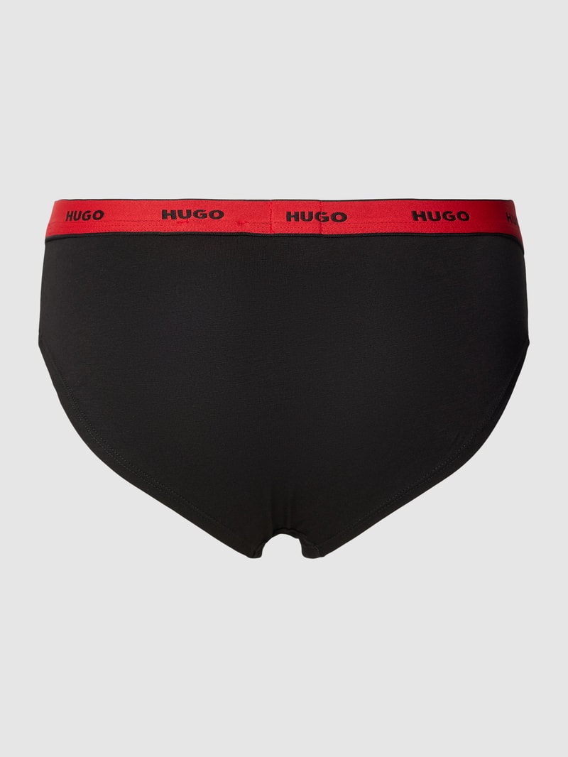 Slip mit elastischem Logo-Bund in schwarz