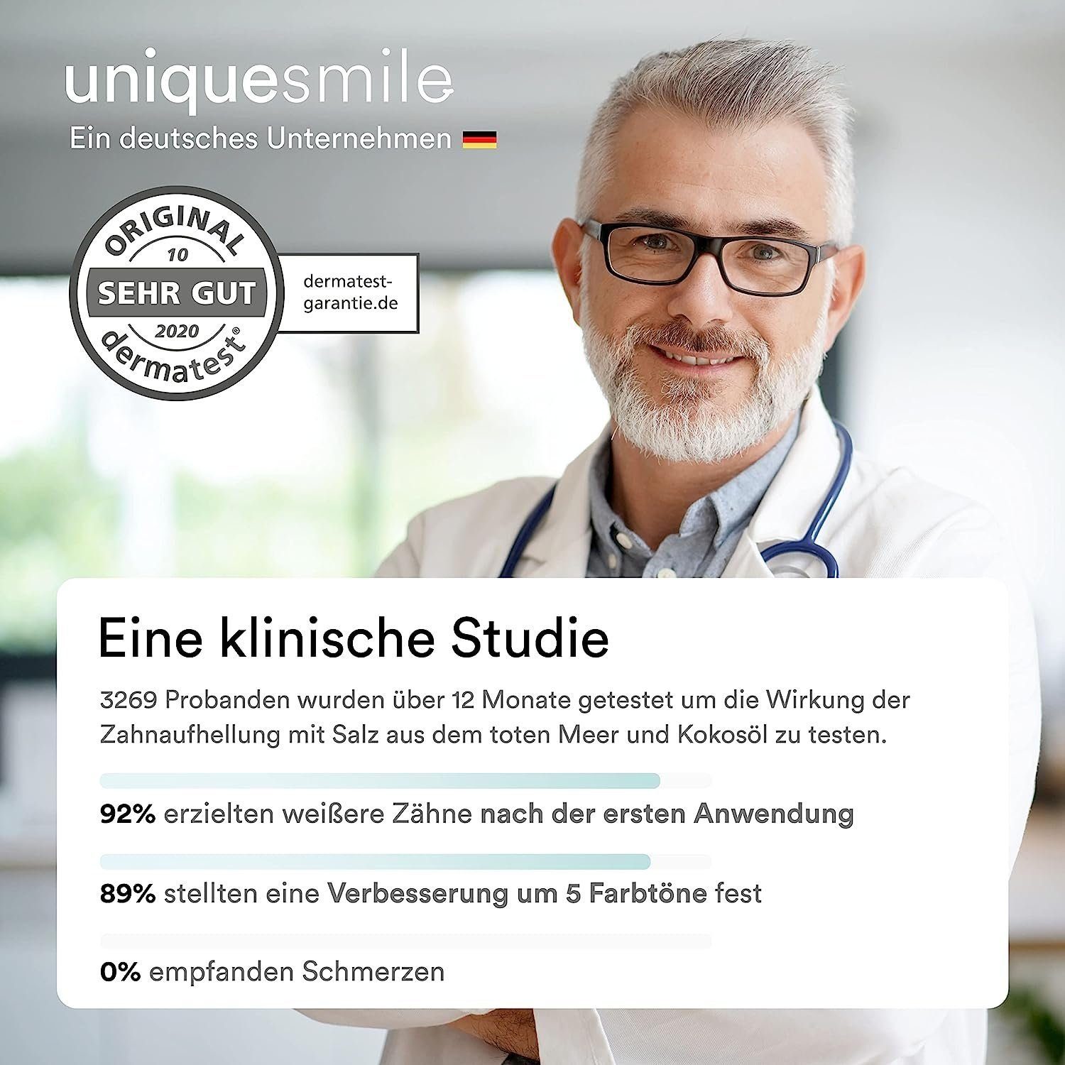 Uniquesmile White Stripes Zahnaufhellung, Zahnaufhellung Streifen, Whitestrips, Bleaching Weiße Zähne