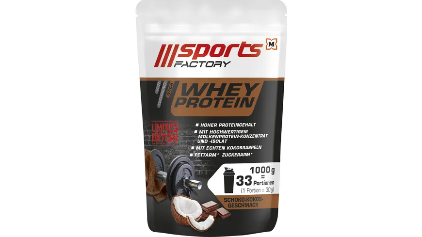 SPORTS FACTORY Whey Protein Schokolade & Kokos 1000 g