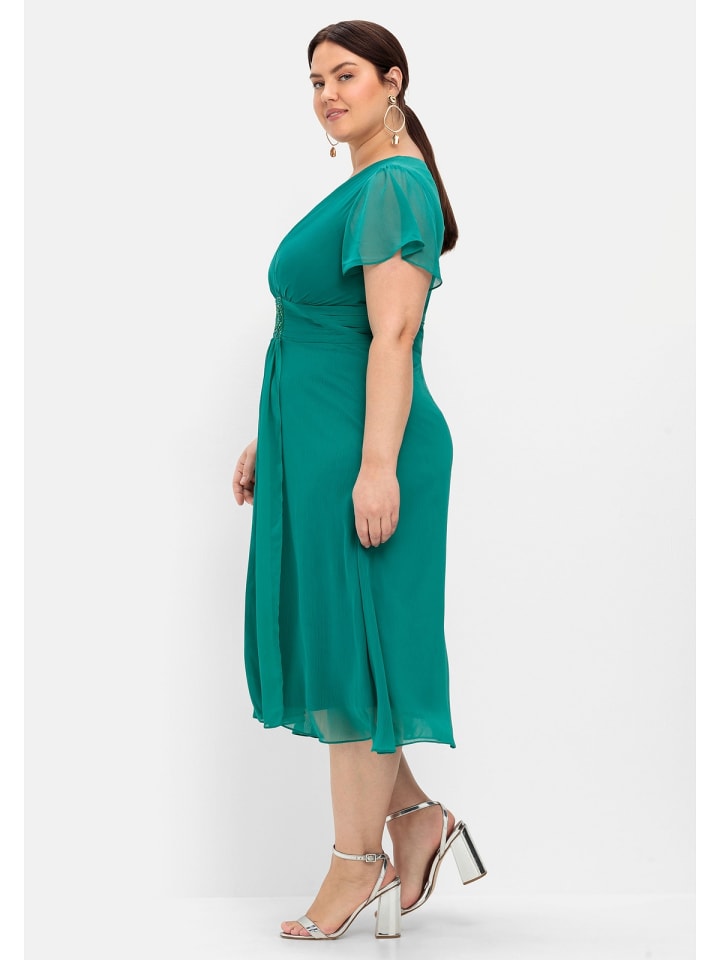 sheego Abendkleid in opalgrün günstig kaufen