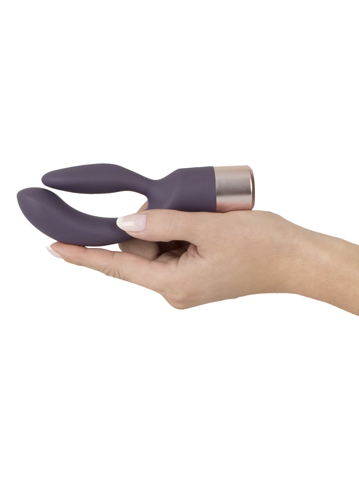 Elegant Series Vibrator mit Klitorisreizer Elegant Series Double Vibe in lila günstig kaufen 15 cm