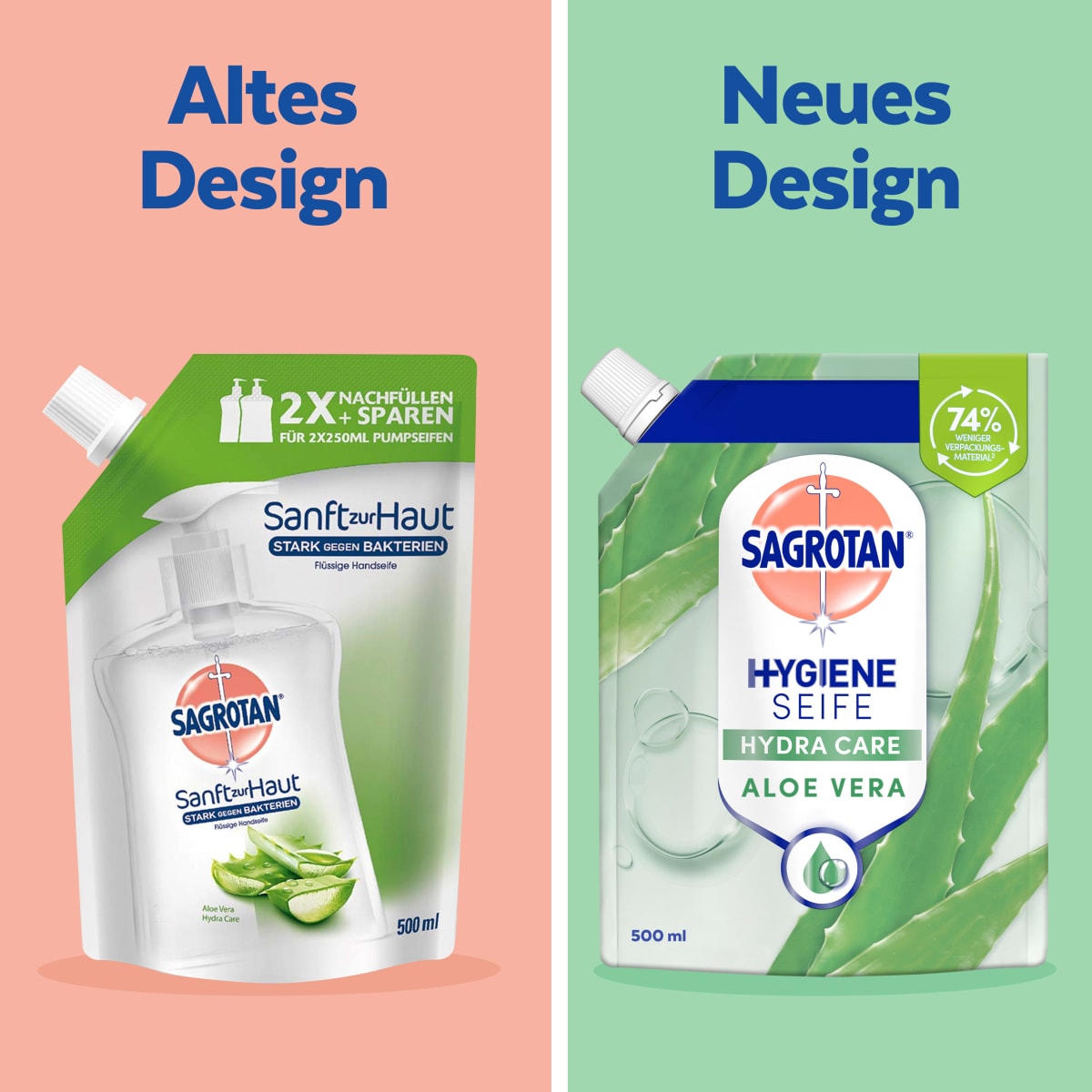Flüssigseife sanft zur Haut Aloe Vera  Nachfüllpack, 500 ml