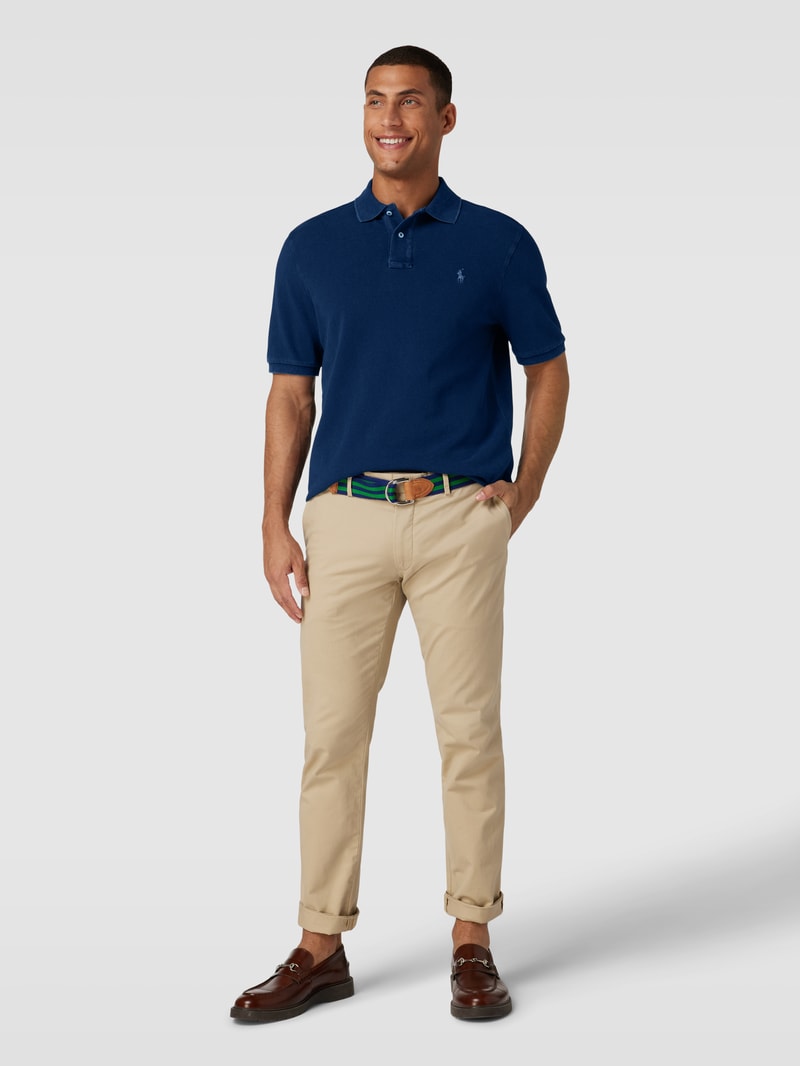 Poloshirt im Used-Look in dunkelblau
