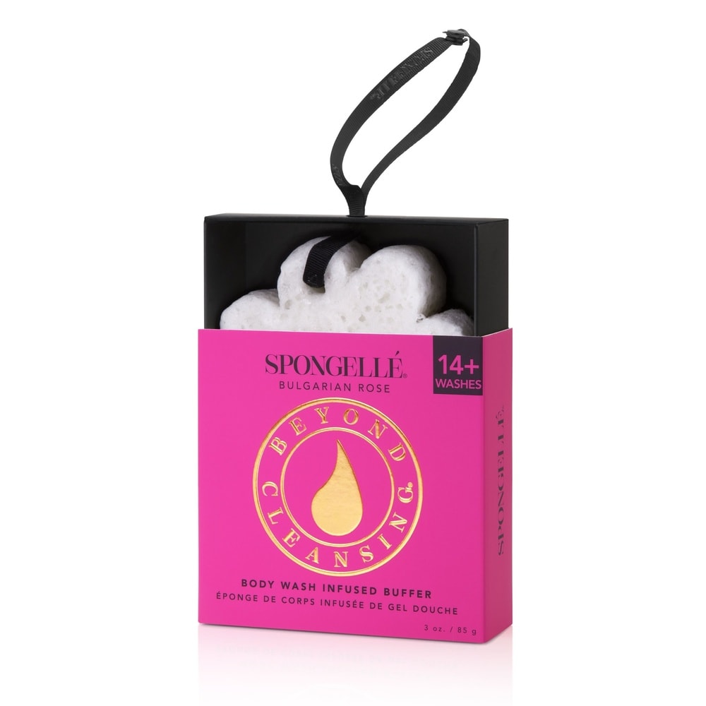 spongelle BOXED WHITE FLOWER - BULGARIAN ROSE Eponge de corps infusée de gel douche