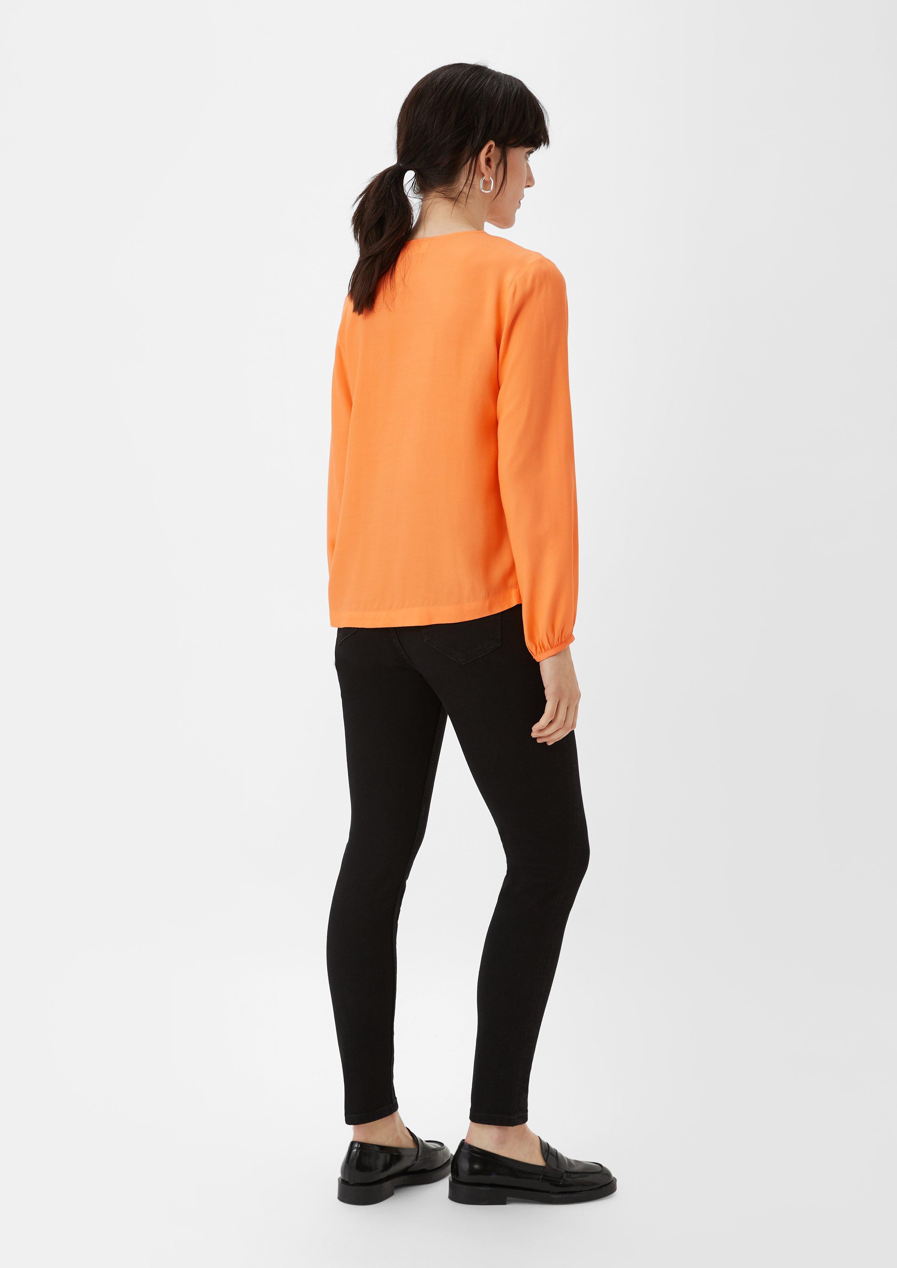 Bluse aus Satin - orange