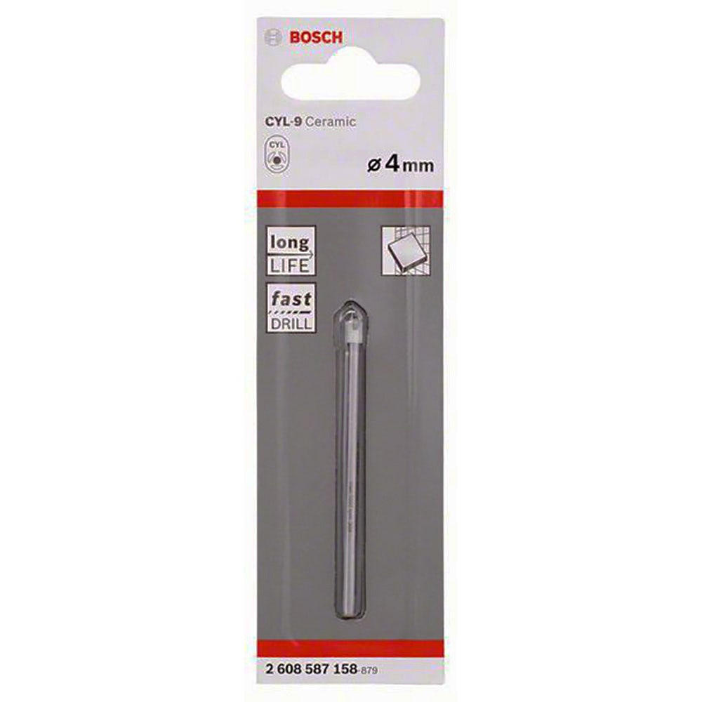Broca TCT BOSCH para vidro e azulejos 4,0 x 70 mm - CYL-9 CERÂMICA
