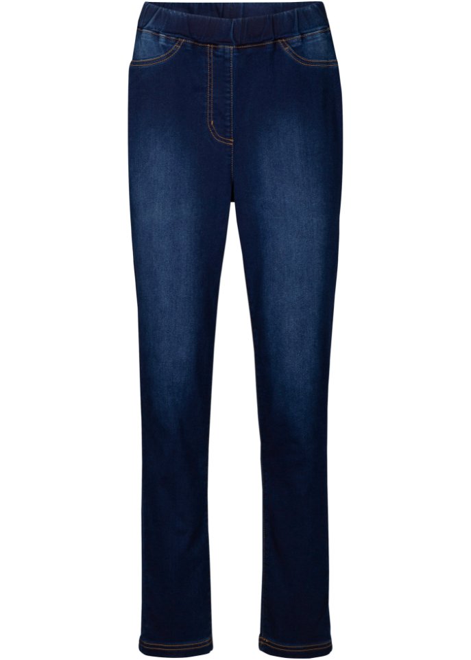 High Waist Jeggings aus leichter, elastischer Thermoqualität mit Bequembund