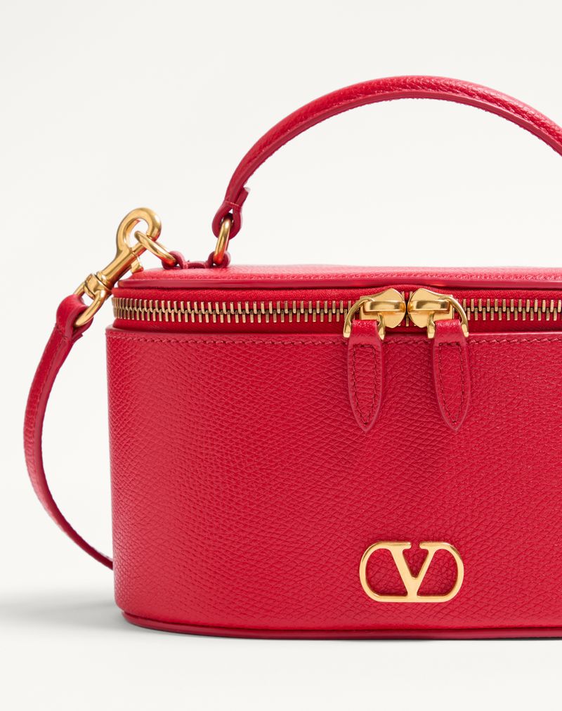 Mini Vanity Bag VLogo Signature em couro de bezerro granulado
