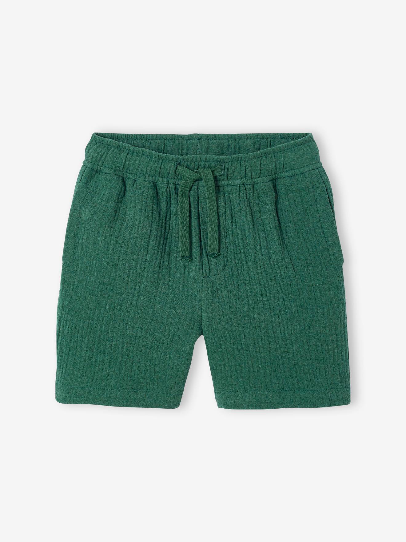Ensemble tee-shirt et short en gaze de coton vert sapin