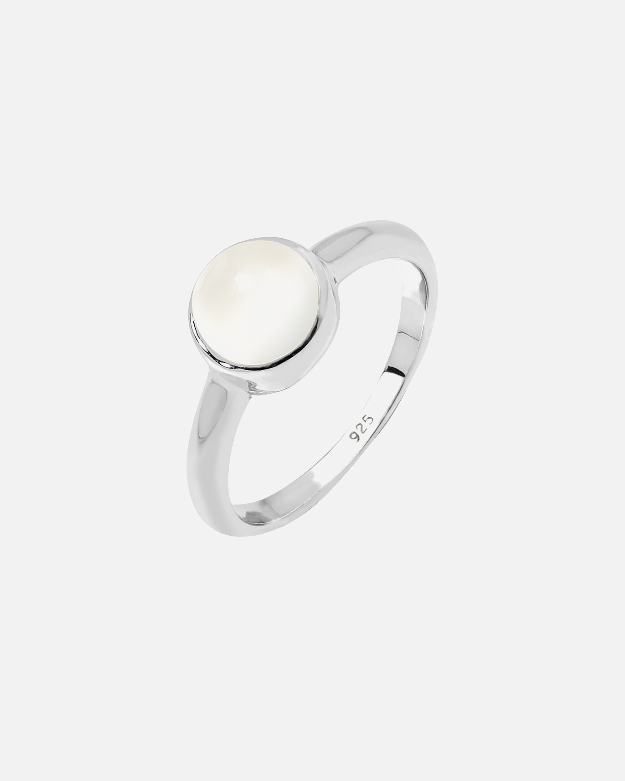 Elegante anillo Elli para mujer con piedra lunar en plata de ley 925.