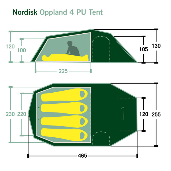 OPPLAND 4 PU - Tunnelzelt